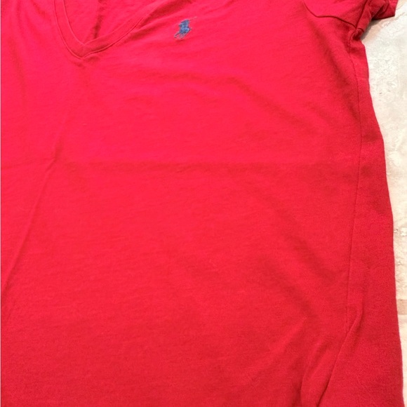 Polo Ralph Lauren Women’s Red V-Neck T-Shirt | Blue Pony Logo | Size M - Picture 4 of 5